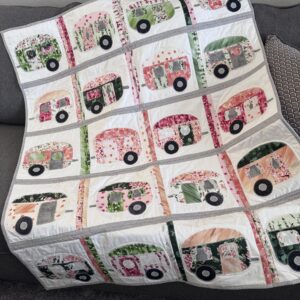 Happy Camper Parade Quilt, Lap, 40” x 50”