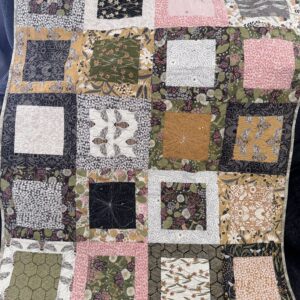 Bees and Pollen Baby Quilt, 34” X 42”