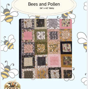 Bees and Pollen Crib Sized Baby Quilt Pattern